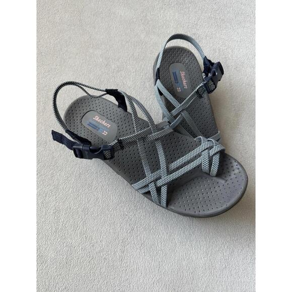 Skechers Outdoor Lifestyle Strappy Sport Sandals Gray Womens Size 10 Comfort - Picture 6 of 9